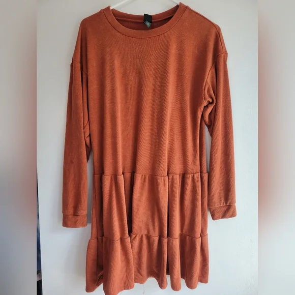 Wild Fable Jersey Dress Burt Orange Medium - Picture 2 of 5